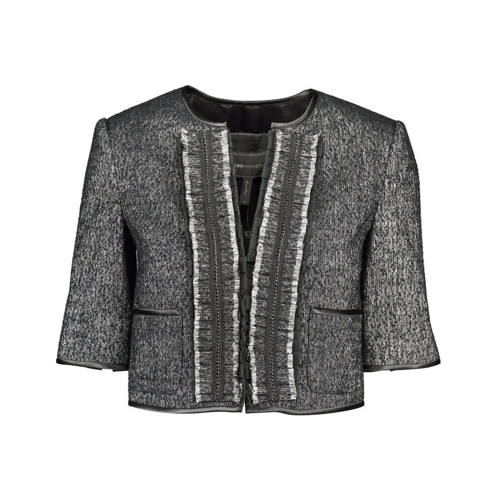 BCBGMaxAzria Black Crop Campbell 3/4 Sleeve Jacket